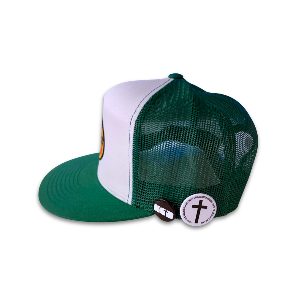 Don't Be A Jonah Snapback Trucker Hat - White Panel on Green