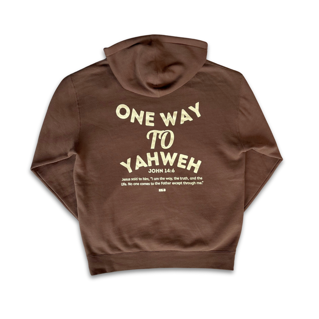 One Way To Yahweh Hoodie - Brown