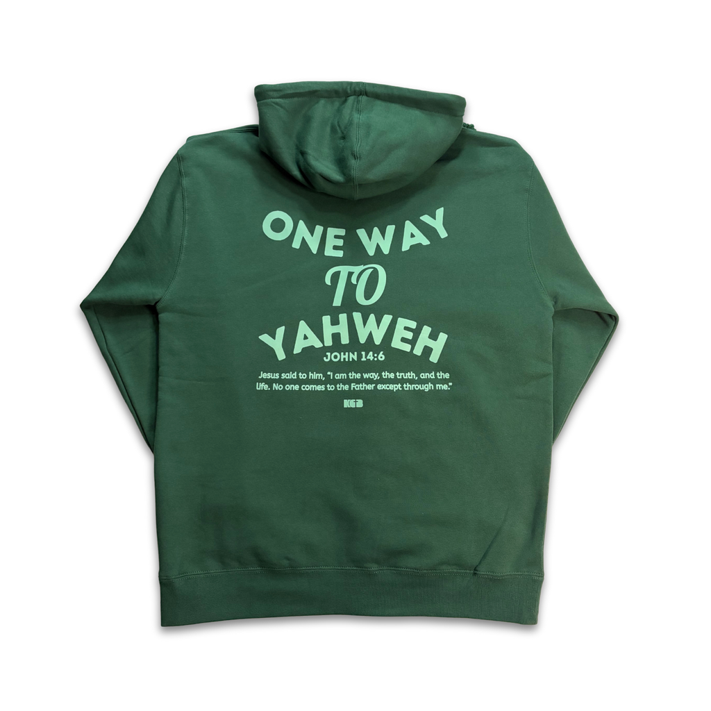 One Way To Yahweh Hoodie - Dark Green
