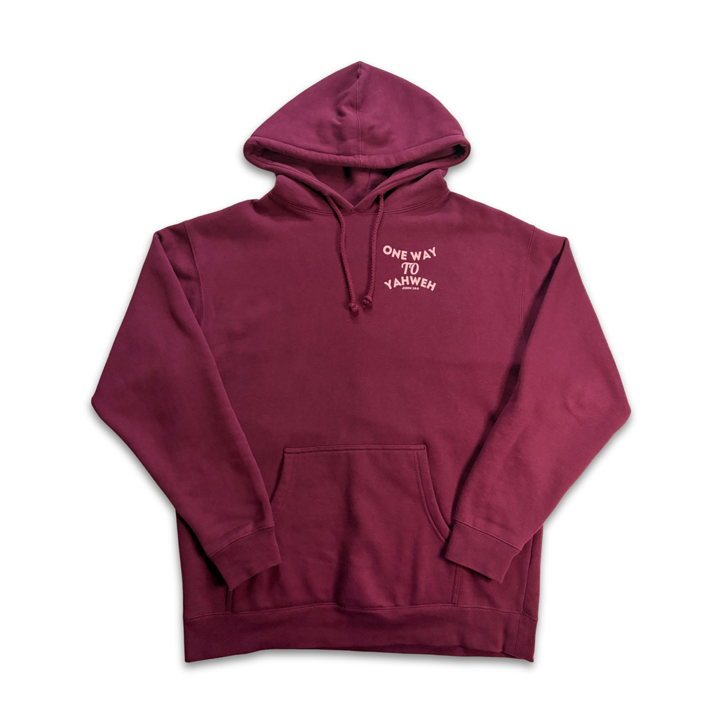 One Way To Yahweh Hoodie - Maroon